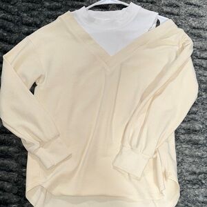 Bohme light yellow long sleeve top with built in tank underneath